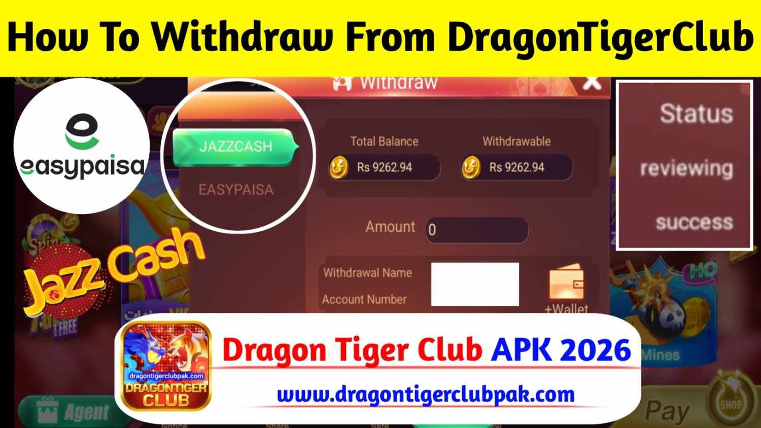 Dragon Tiger Club Withdraw Method